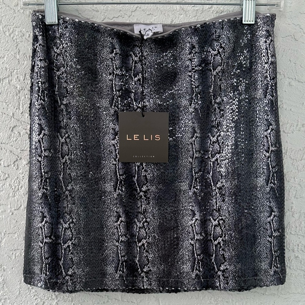 Le Lis Mini Skirt  Sequence Lined NWT